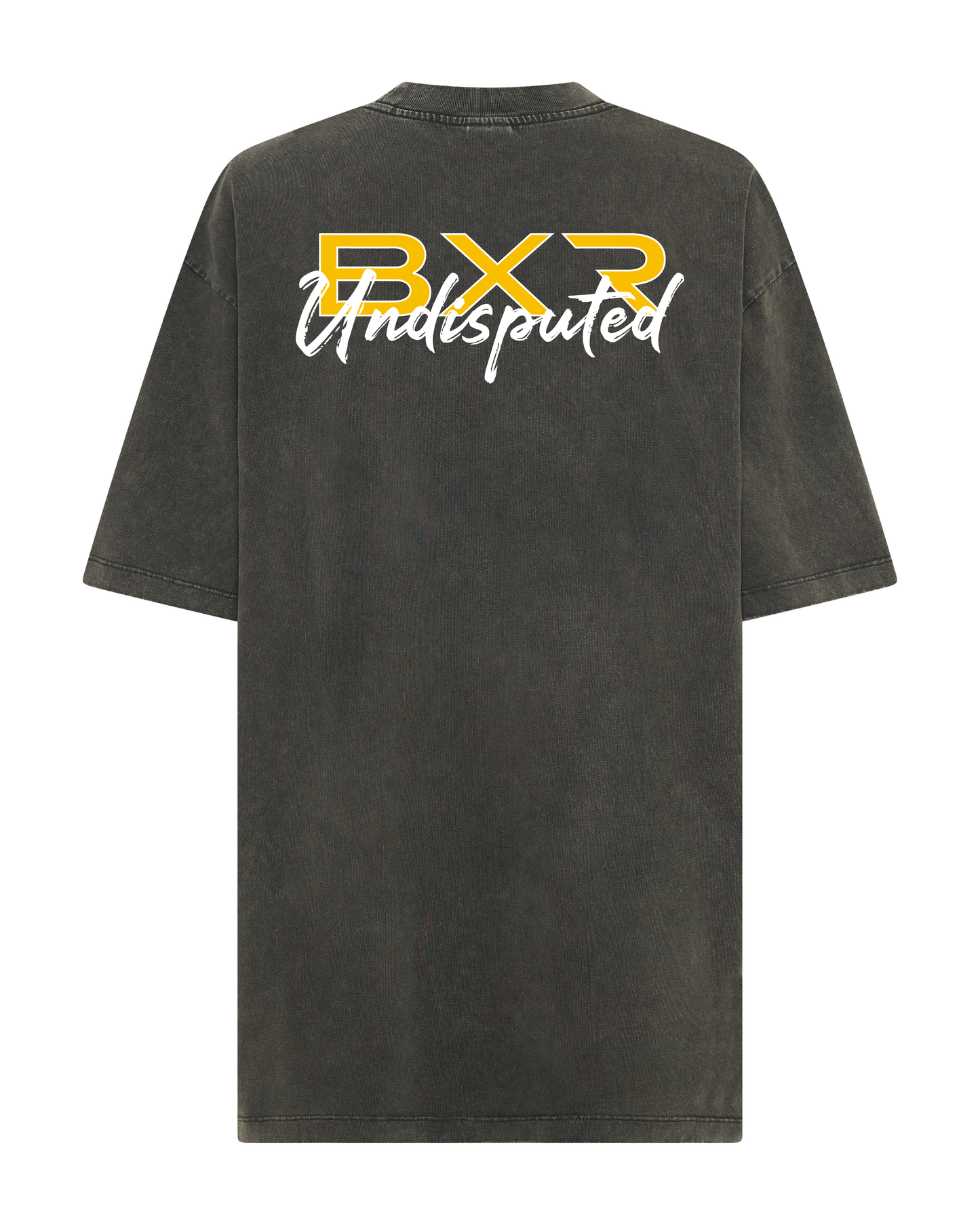Undisputed Mentality Oversized Grey Tee - White/Yellow