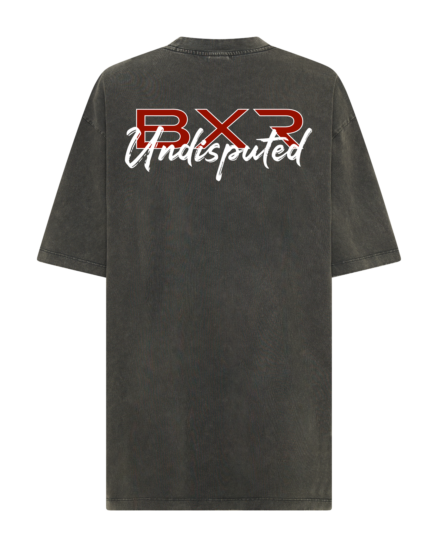 Undisputed Mentality Oversized Grey Tee - White/Red
