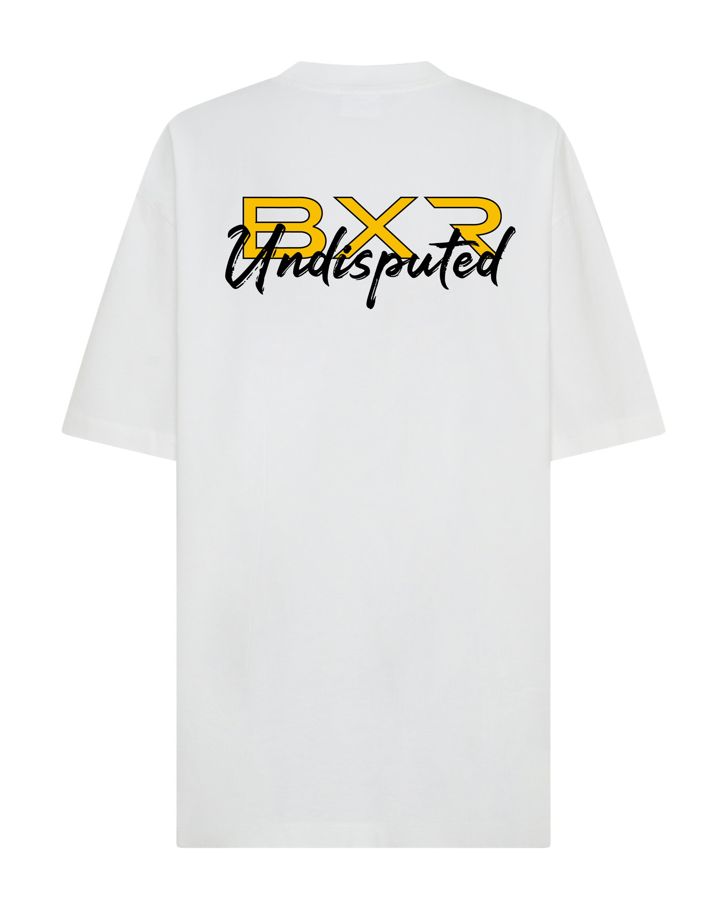 Undisputed Mentality Oversized White Tee - Black/Yellow