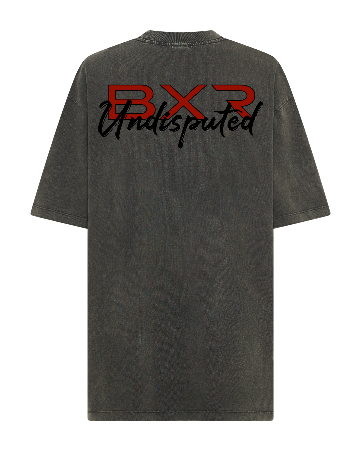 Undisputed Mentality Oversized Grey Tee - Black/Red