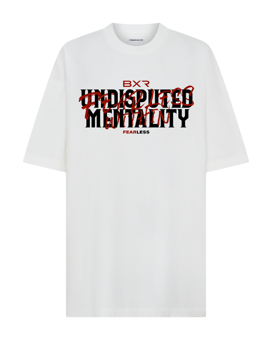 Undisputed Mentality Oversized White Tee - Red/Black