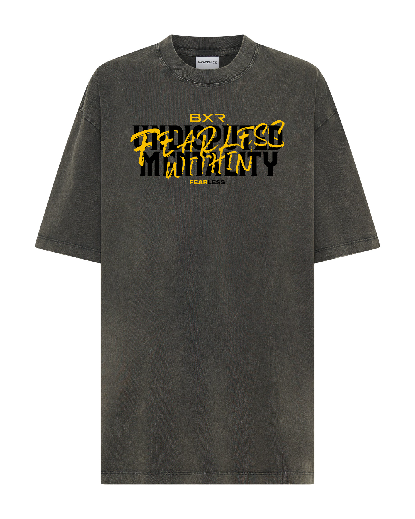 Undisputed Mentality Oversized Grey Tee - Black/Yellow
