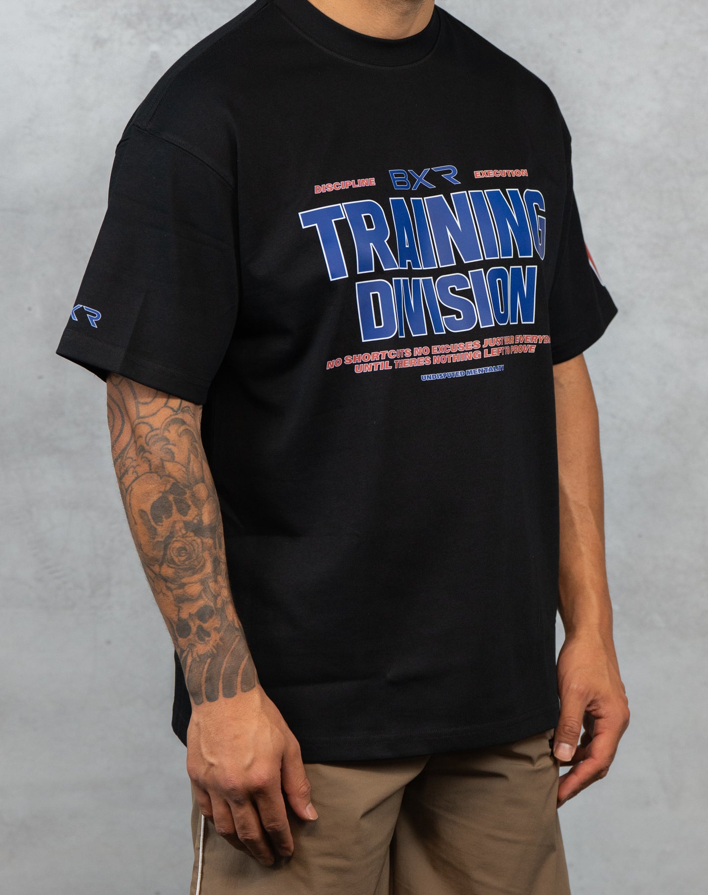 Training Division Black Tee - Blue/Red