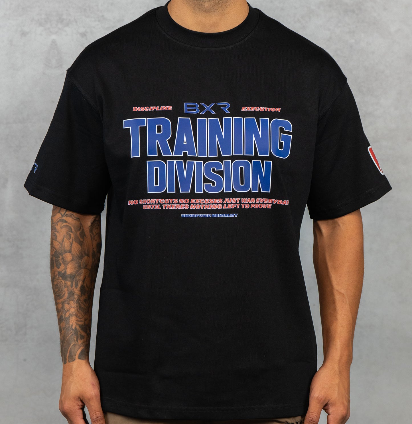 Training Division Black Tee - Blue/Red