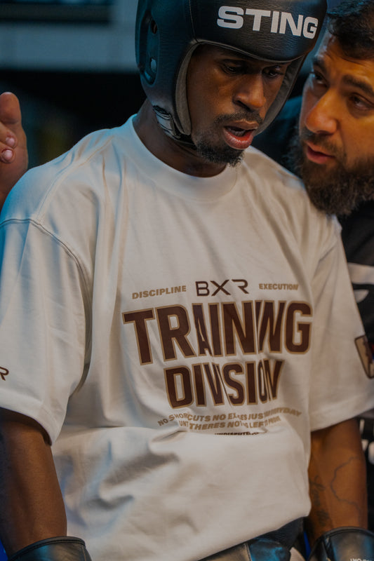 Training Division White Tee - Brown/Cream