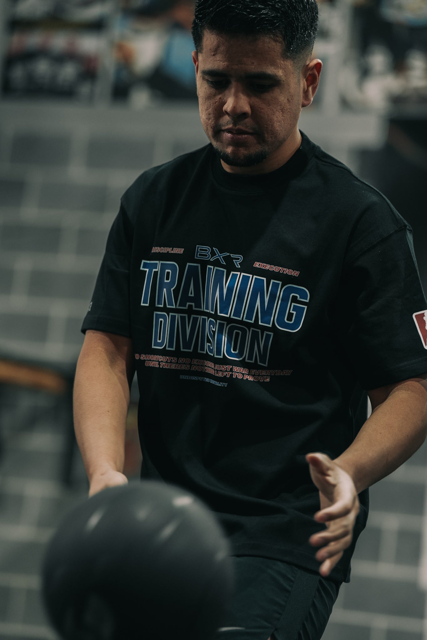 Training Division Black Tee - Blue/Red