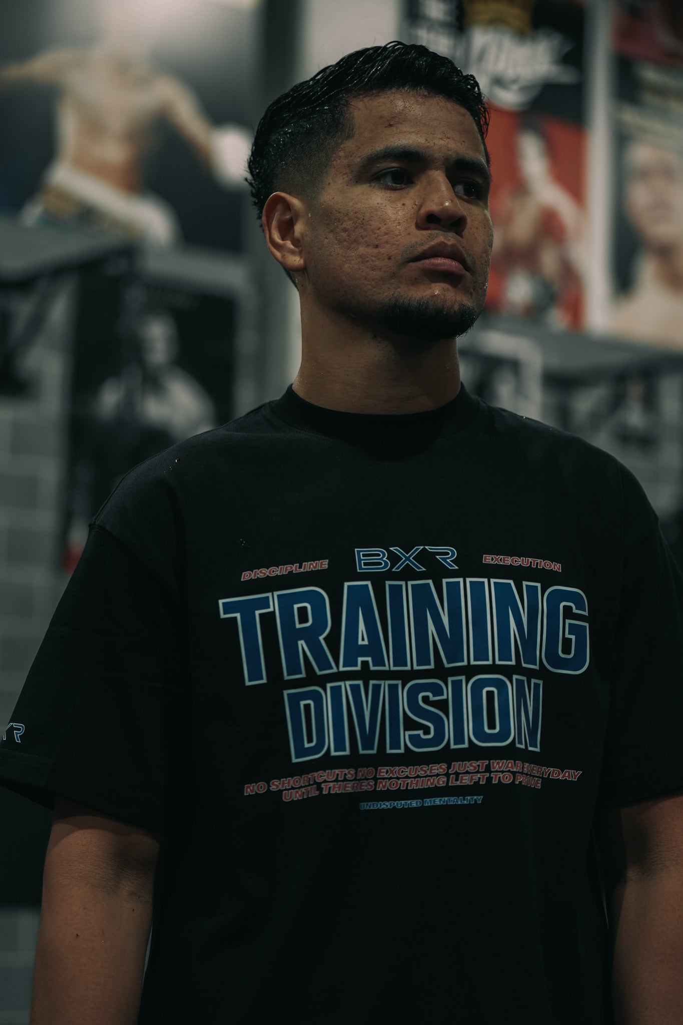 Training Division Black Tee - Blue/Red