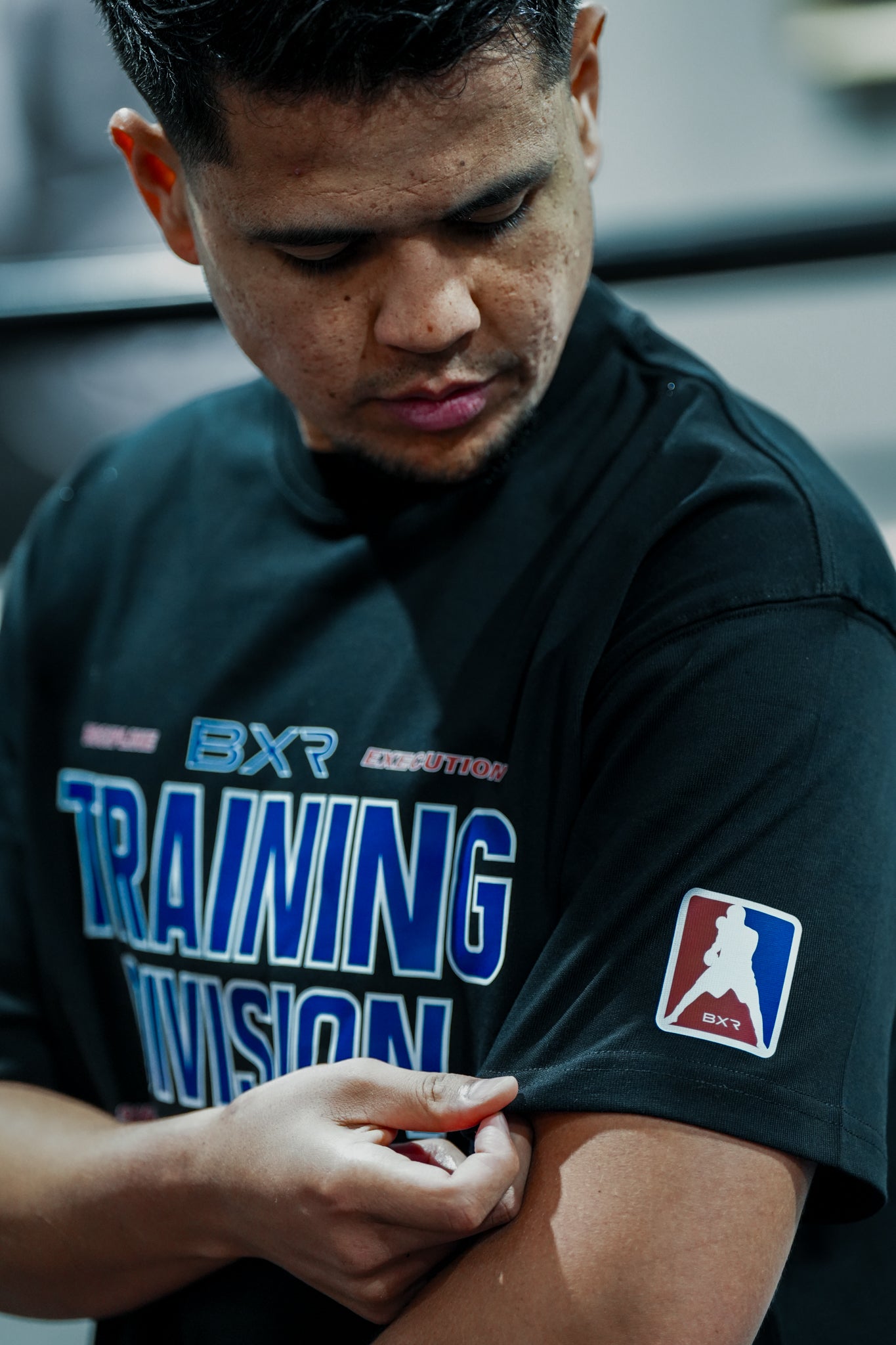 Training Division Black Tee - Blue/Red